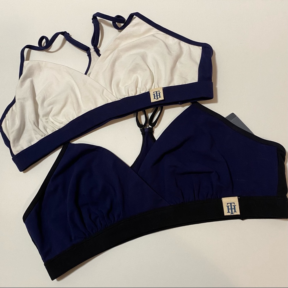 Tommy Hilfiger 2 NWT Triangle Lounge Sports Bras SZ L